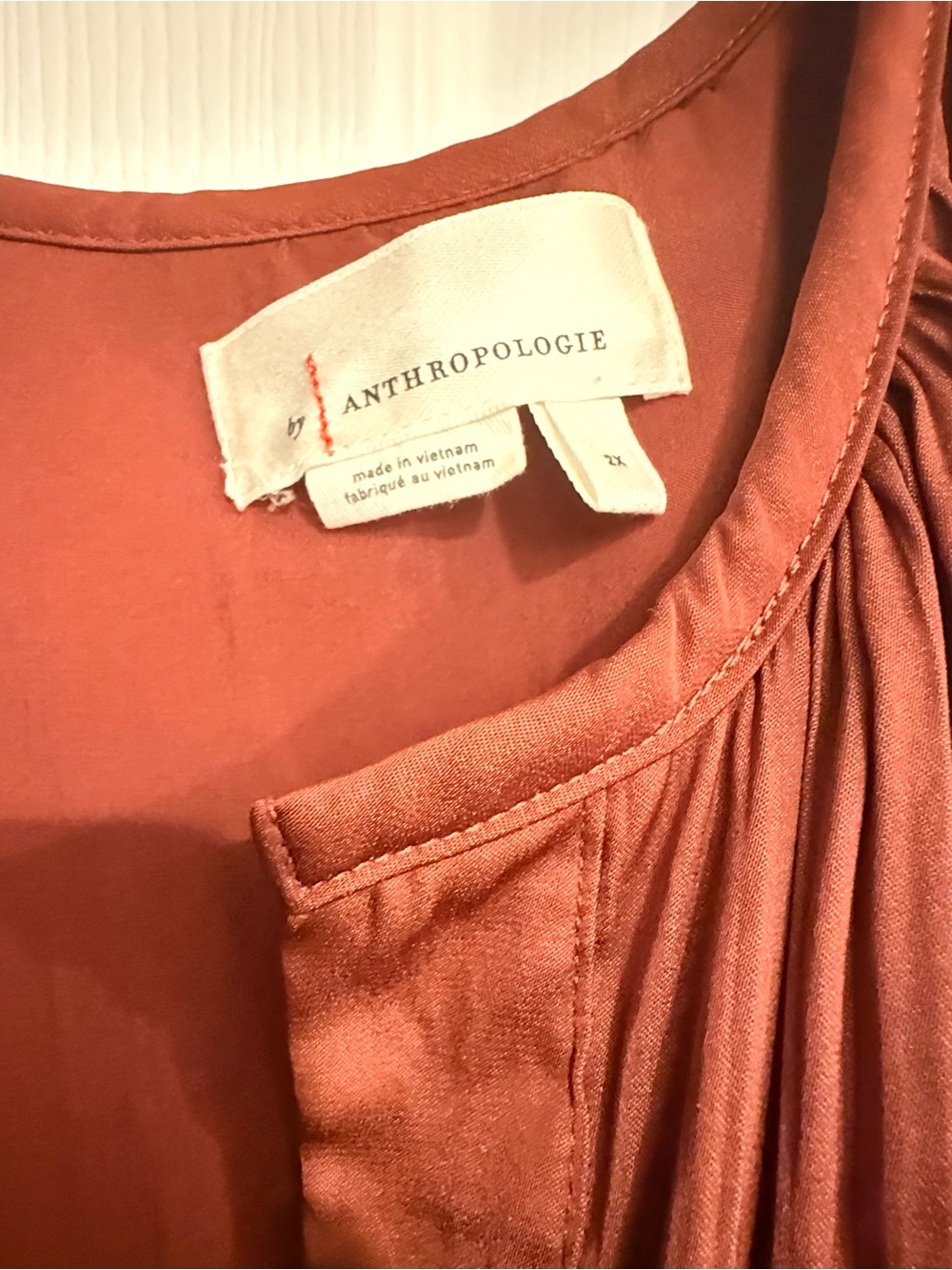 Anthropologie Chocolate Brown V-Neck Tiered Midi Dress - Picture 4 of 4